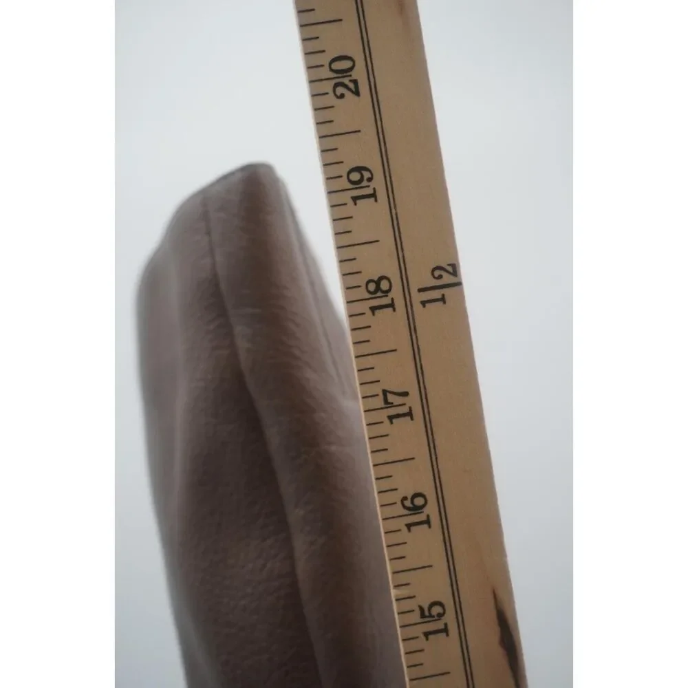 DKNYC Sydney Taupe Light Gray Leather Knee-High High Heeled Boot Size 8.5